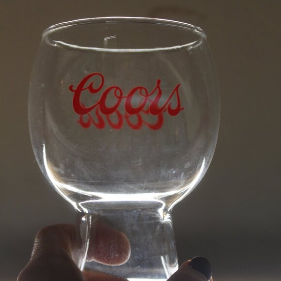 Vintage Coors Red Logo Bubble Glass – Beer Goblet Chalice – 5.5" – Breweriana - Picture 1 of 7